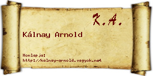 Kálnay Arnold névjegykártya