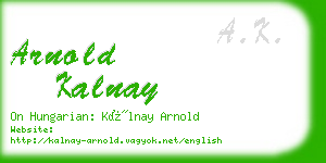 arnold kalnay business card